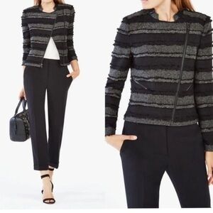 BCBG MaxAzria Jaison Fringe Moto Jacket